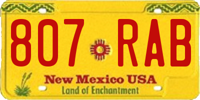 NM license plate 807RAB