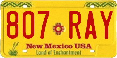 NM license plate 807RAY
