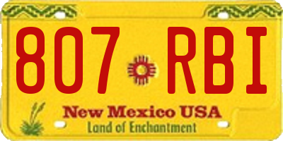 NM license plate 807RBI