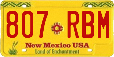 NM license plate 807RBM