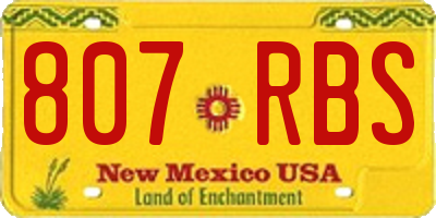 NM license plate 807RBS