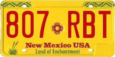NM license plate 807RBT