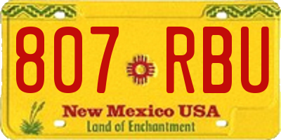 NM license plate 807RBU