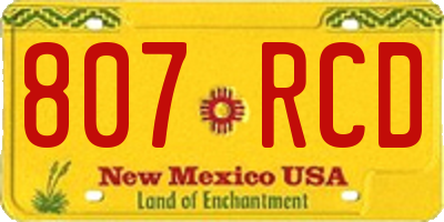 NM license plate 807RCD