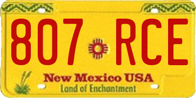 NM license plate 807RCE
