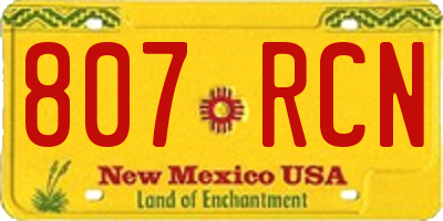 NM license plate 807RCN