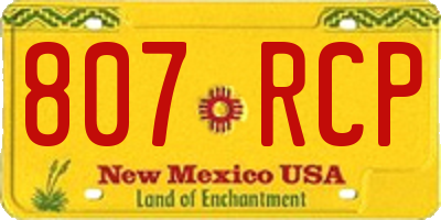 NM license plate 807RCP