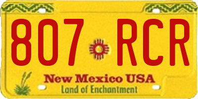 NM license plate 807RCR