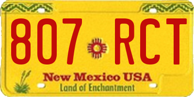 NM license plate 807RCT