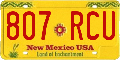 NM license plate 807RCU