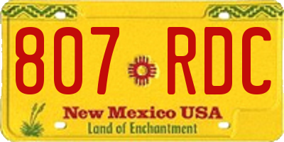 NM license plate 807RDC