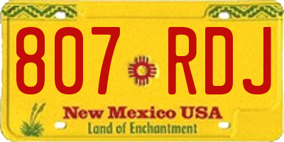 NM license plate 807RDJ