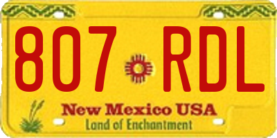 NM license plate 807RDL