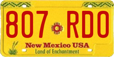 NM license plate 807RDO