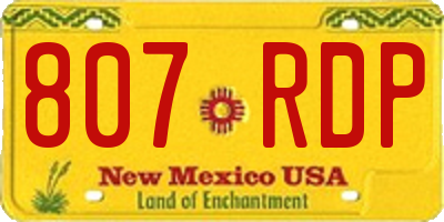 NM license plate 807RDP
