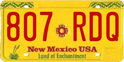 NM license plate 807RDQ