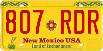 NM license plate 807RDR