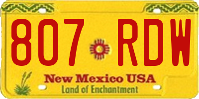 NM license plate 807RDW