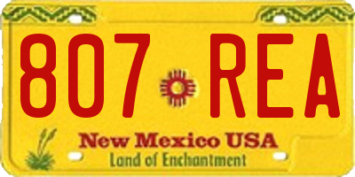 NM license plate 807REA