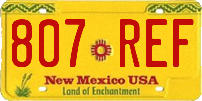 NM license plate 807REF