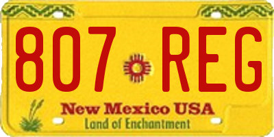 NM license plate 807REG