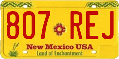 NM license plate 807REJ
