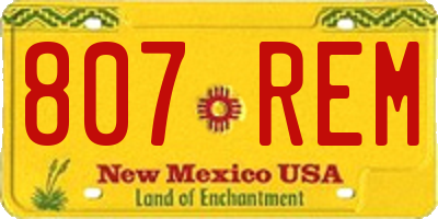 NM license plate 807REM