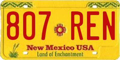 NM license plate 807REN