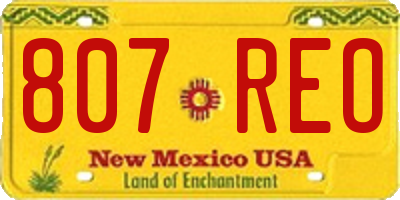 NM license plate 807REO