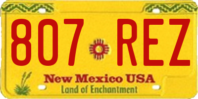 NM license plate 807REZ