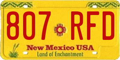 NM license plate 807RFD