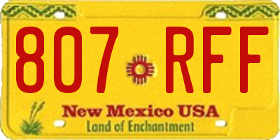 NM license plate 807RFF