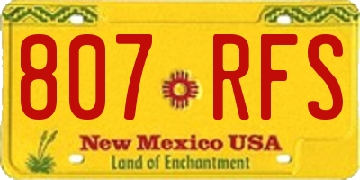 NM license plate 807RFS