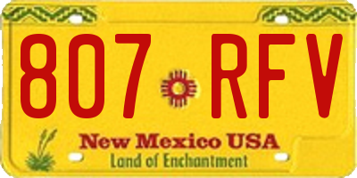 NM license plate 807RFV