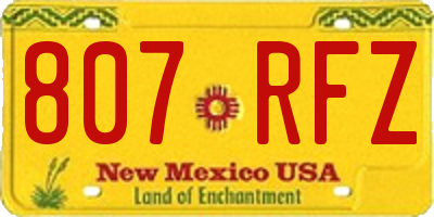 NM license plate 807RFZ