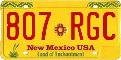 NM license plate 807RGC
