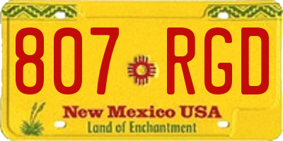 NM license plate 807RGD