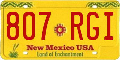 NM license plate 807RGI