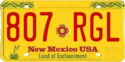 NM license plate 807RGL
