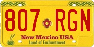 NM license plate 807RGN