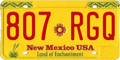 NM license plate 807RGQ