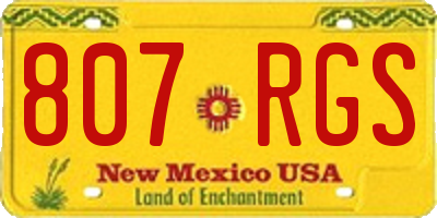 NM license plate 807RGS