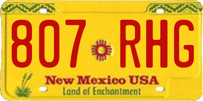 NM license plate 807RHG