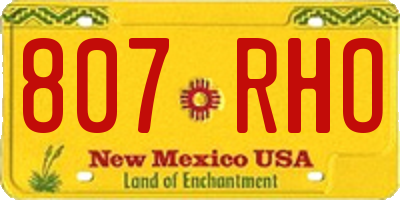 NM license plate 807RHO