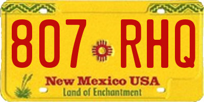 NM license plate 807RHQ