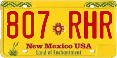 NM license plate 807RHR