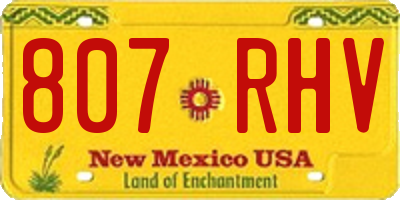 NM license plate 807RHV