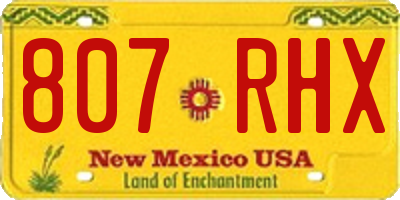 NM license plate 807RHX