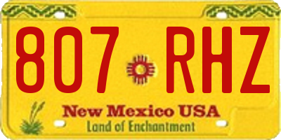 NM license plate 807RHZ