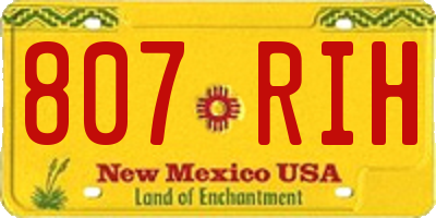 NM license plate 807RIH